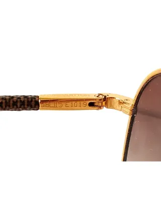 Gafas Aviador Louis Vuitton Marrón y Dorado