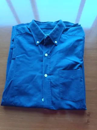 Camisa de vestir azul hombre