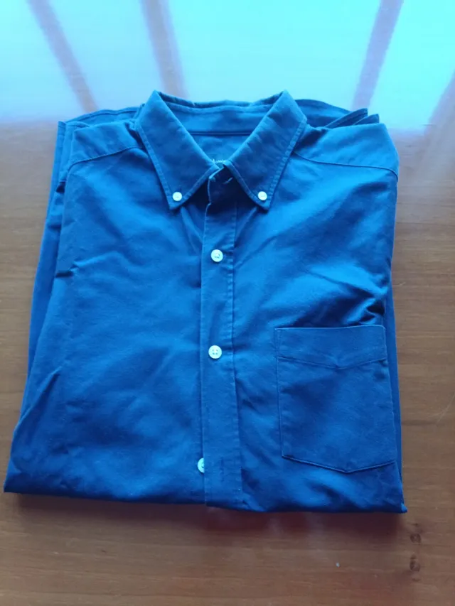 Camisa de vestir azul hombre
