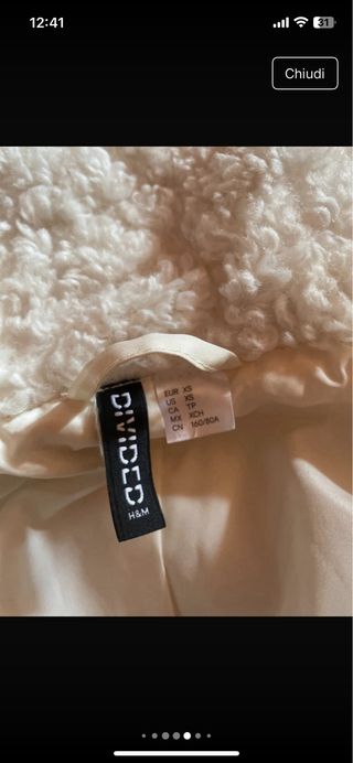 Pelliccia ecologica H&M bianca