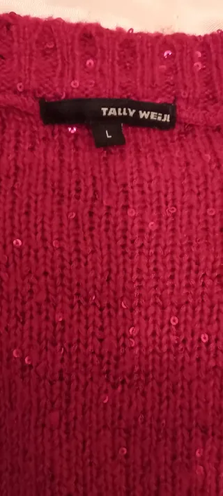 Maglione fucsia con paillettes