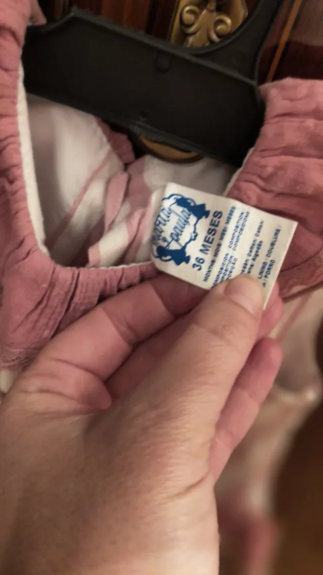 Conjunto Vestido y Braguita Niña Rayas Rosas