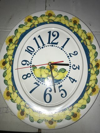 Orologio da parete in ceramica con limoni e giraso