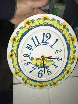 Orologio da parete in ceramica con limoni e giraso