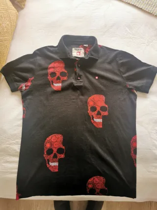 Polo Yellow Skin Calaveras Rojo Negro