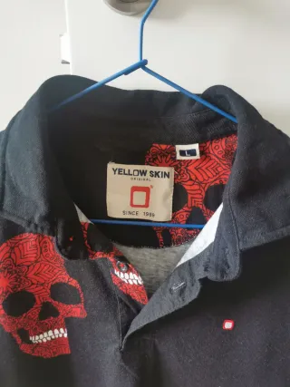 Polo Yellow Skin Calaveras Rojo Negro