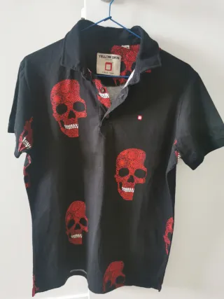 Polo Yellow Skin Calaveras Rojo Negro