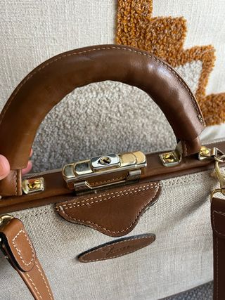 Bolso Texier Piel Beige y Marrón