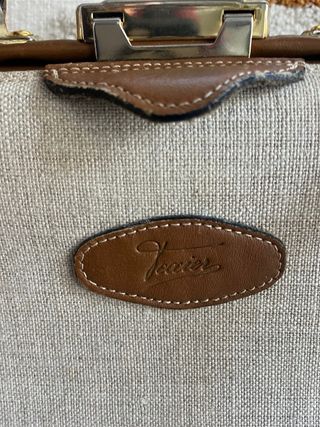 Bolso Texier Piel Beige y Marrón