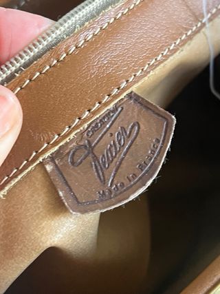 Bolso Texier Piel Beige y Marrón