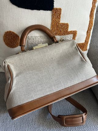 Bolso Texier Piel Beige y Marrón