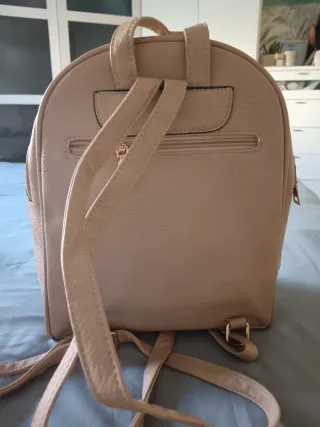 Bolso mochila beige