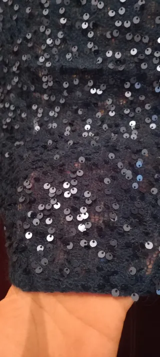 Maglione ottanio con paillettes