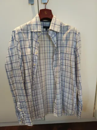 Camisa Tommy Hilfiger cuadros hombre. Talla 41