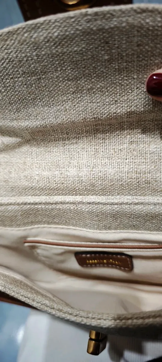 Bolso bandolera Tintoretto beige y marrón