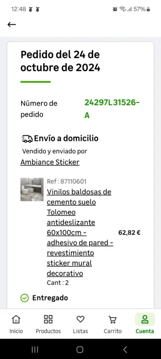 Suelo vinílico adhesivo estilo hidráulico. 100x60