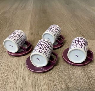 Set 4 Tazzine Caffè Porcellana Viola