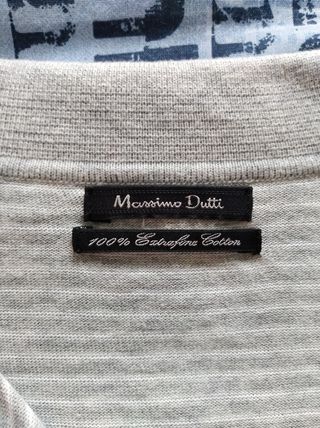 Polo Massimo Dutti rayas hombre gris
