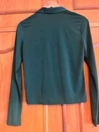 Camisa Stradivarius Verde Manga Larga
