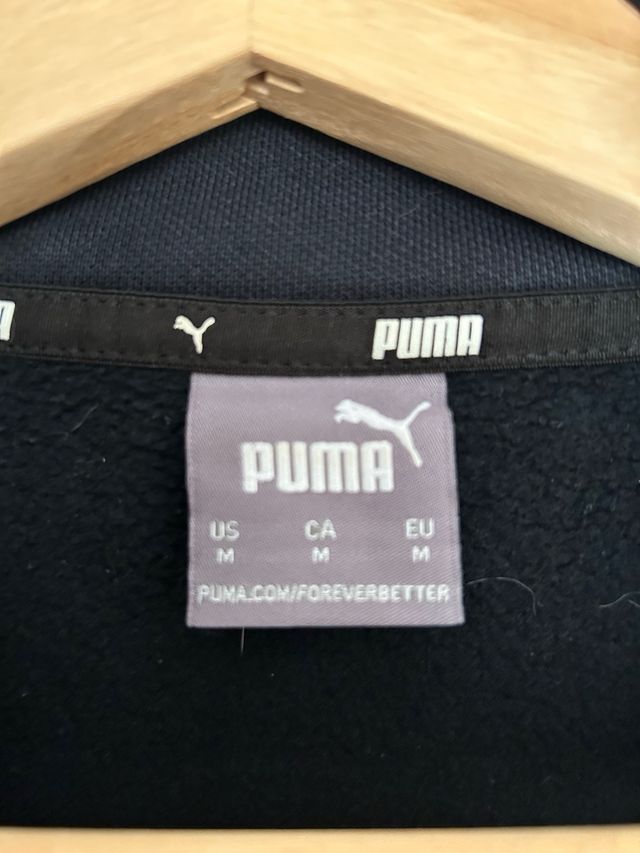Sudadera Puma Negra y Blanca Media Cremallera