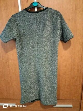 Vestido fiesta lentejuelas plateado