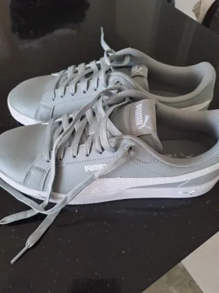 Zapatillas Puma Hombre Gris y Blanco