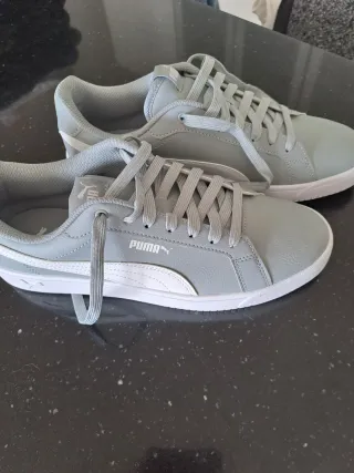 Zapatillas Puma Hombre Gris y Blanco