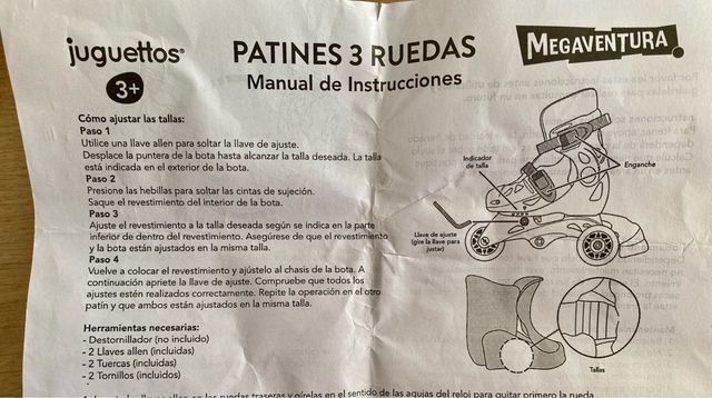 Patines Rosas Multitalla 2-3 Ruedas