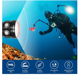 Linterna Buceo LetonPower B15 8000 Lumens