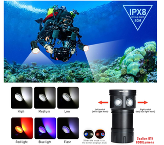 Linterna Buceo LetonPower B15 8000 Lumens