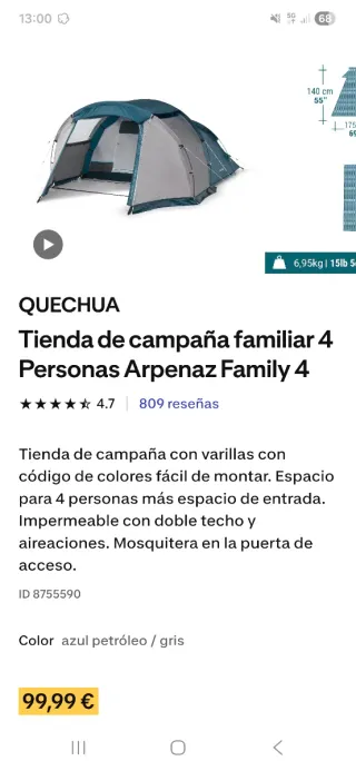 Tienda de campaña Arpenaz Family 4.