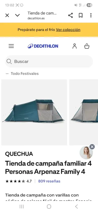 Tienda de campaña Arpenaz Family 4.