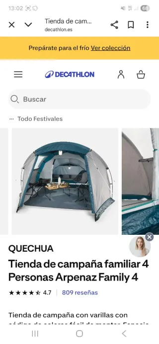 Tienda de campaña Arpenaz Family 4.