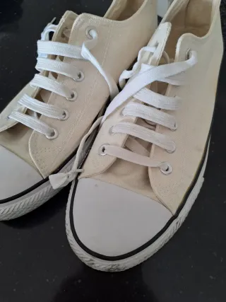 Zapatillas lona hombre beige talla 42