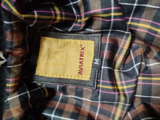 Chaqueta Cuero Aviatrix Negra/Gris