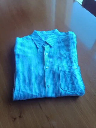 Camisa Adolfo Domínguez Rayas Azul y Blanco,