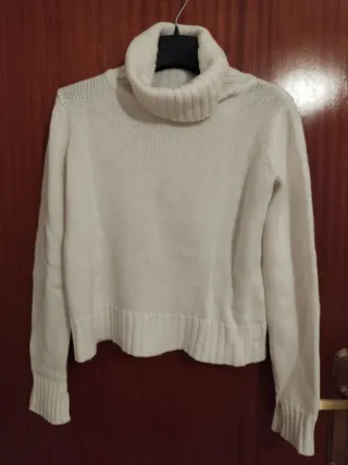 Jersey cuello alto blanco