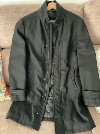 Gabardina Zara Negra Talla M