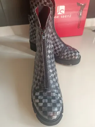 Botines Jose Saenz Talla 39 Cuadros Cremallera