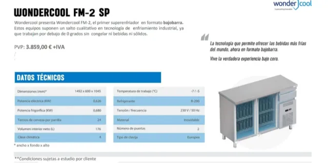 Wondercool -7°C frente mostrador