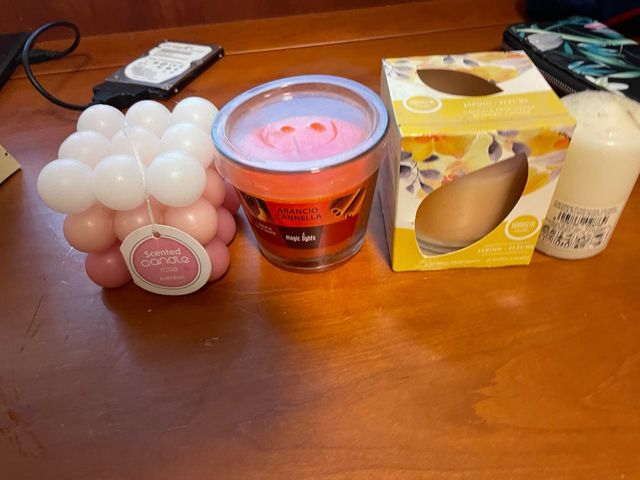 Set Candele Profumate Arancio Rosa e Bianca