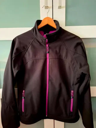 Parka polar negra y fucsia Talla 42