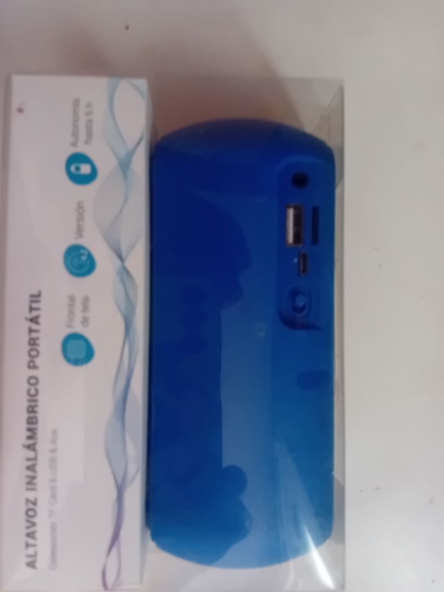 Altavoz azul usb y tarjeta blotooh 3e