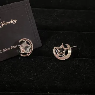 Pendientes Luna Estrella Cuarzo Blanco