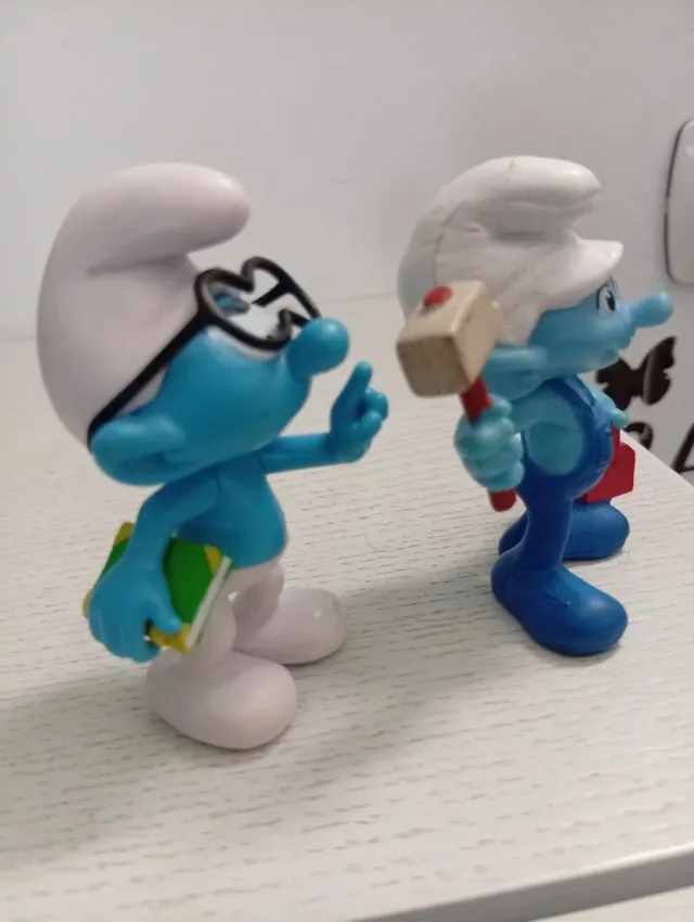 Set 2 Statuette Puffi Smurfs