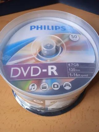 DVD-R 4.7 GB 120MIN 1-16X SPEED-50 unidades.
