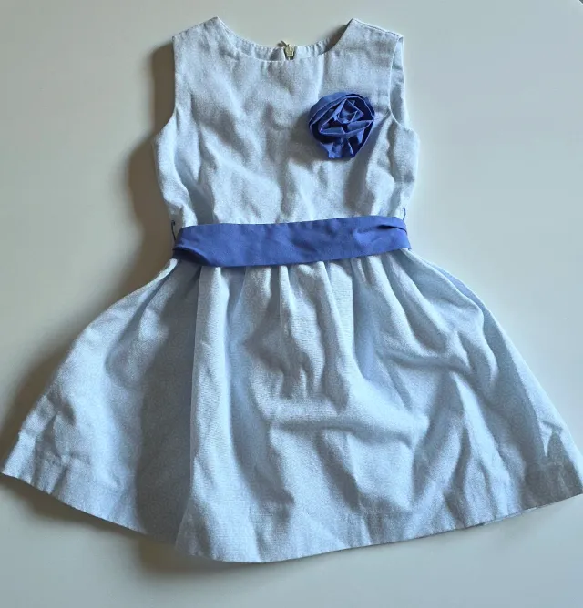 Vestido bebé 6- 9 meses celeste estampado floral