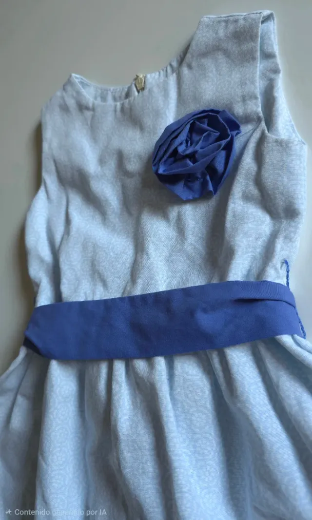 Vestido bebé 6- 9 meses celeste estampado floral