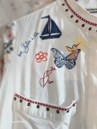 Camisa Desigual Multicolor Blanca