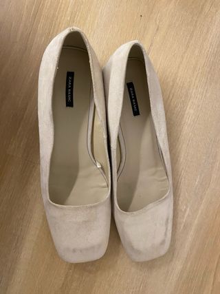 Zapatos de vestir Zara ante beige talla 39